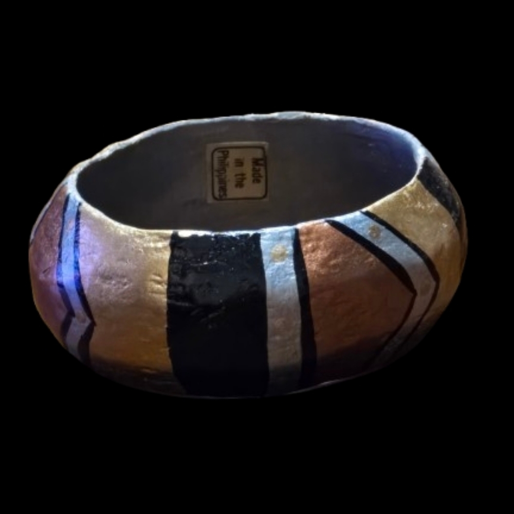 Vtg Hand Painted Bangle Bracelet Lot 4
